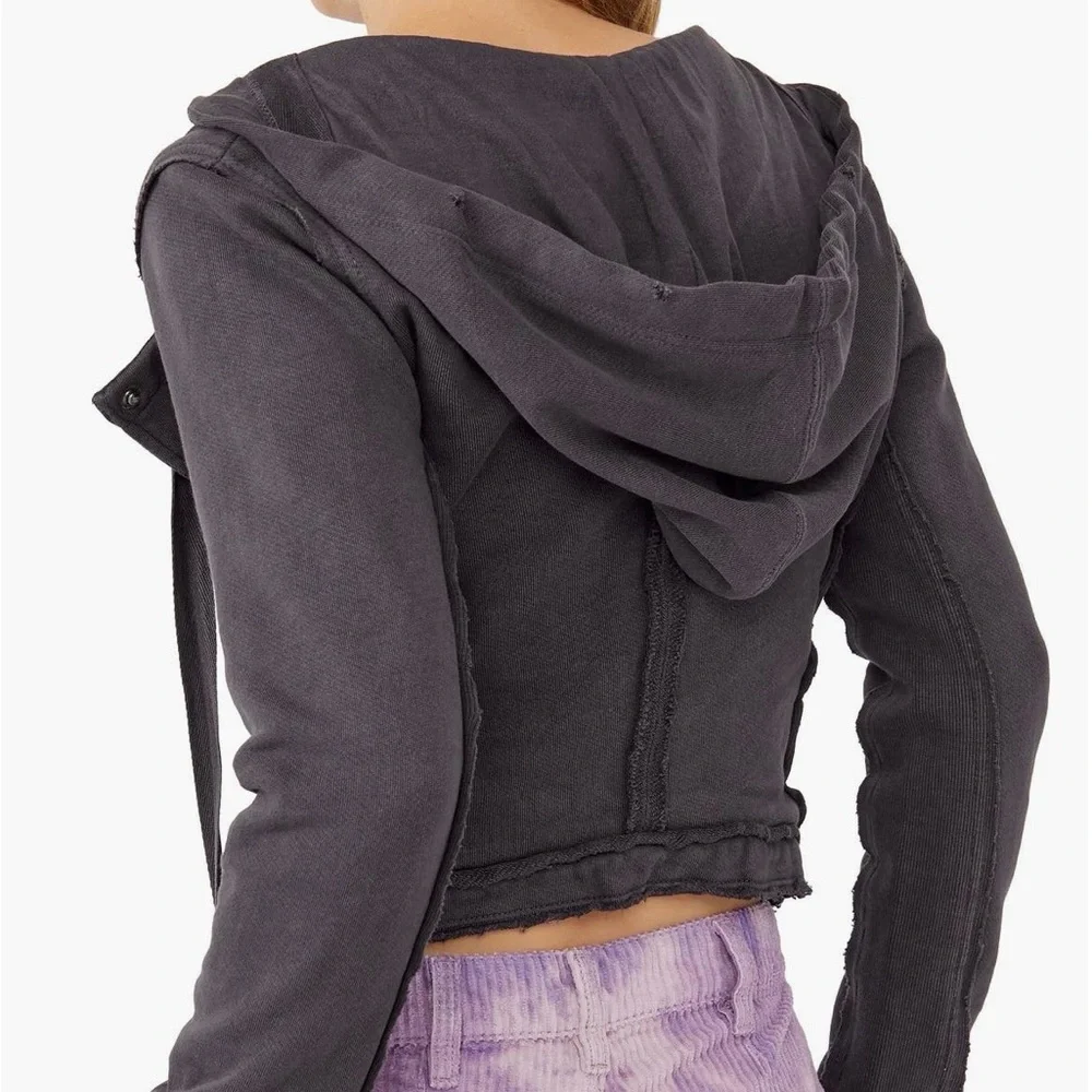 Free People You Asked For It Moto Hooded Jacket - size M